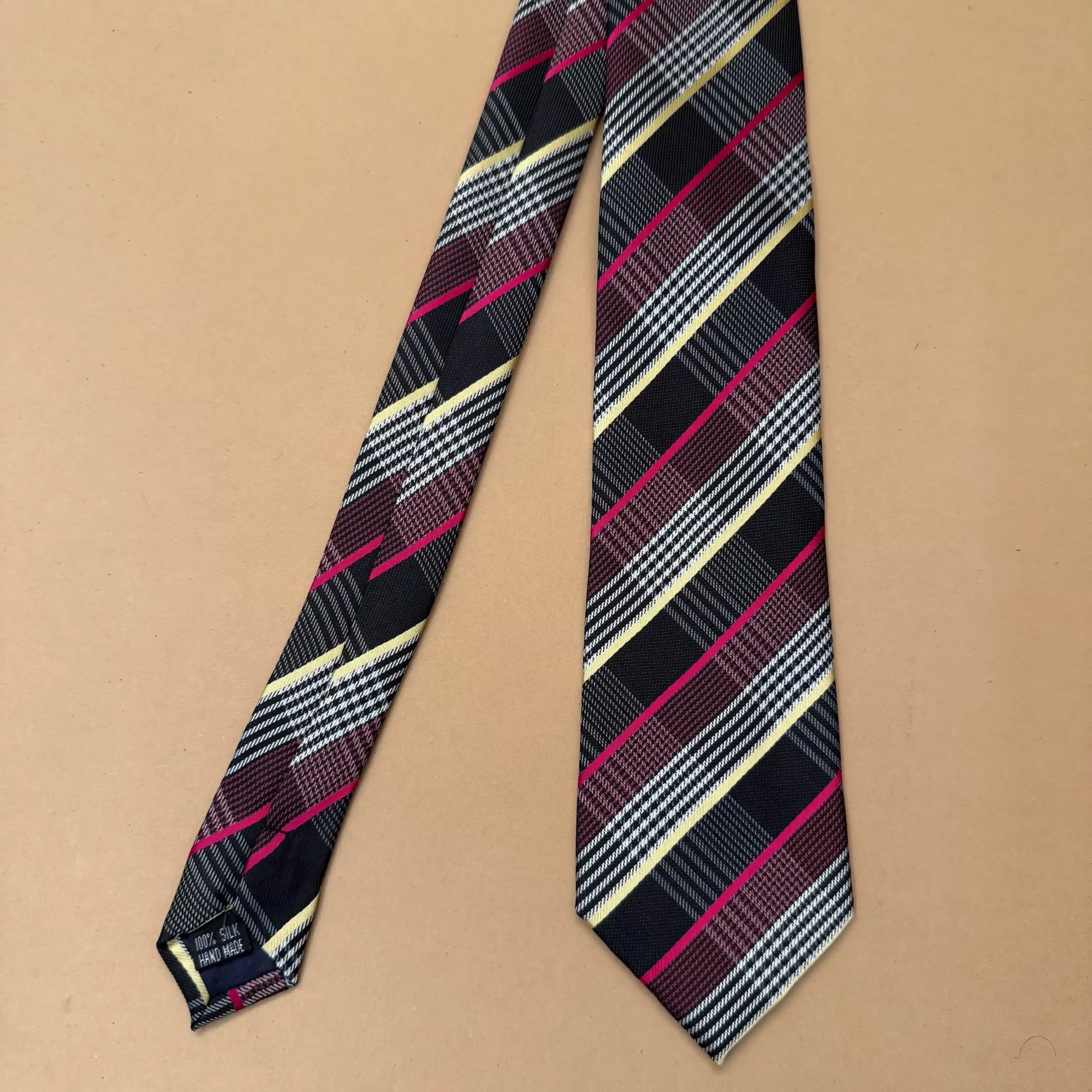 Pink Rose' Multi Plaid Silk Necktie