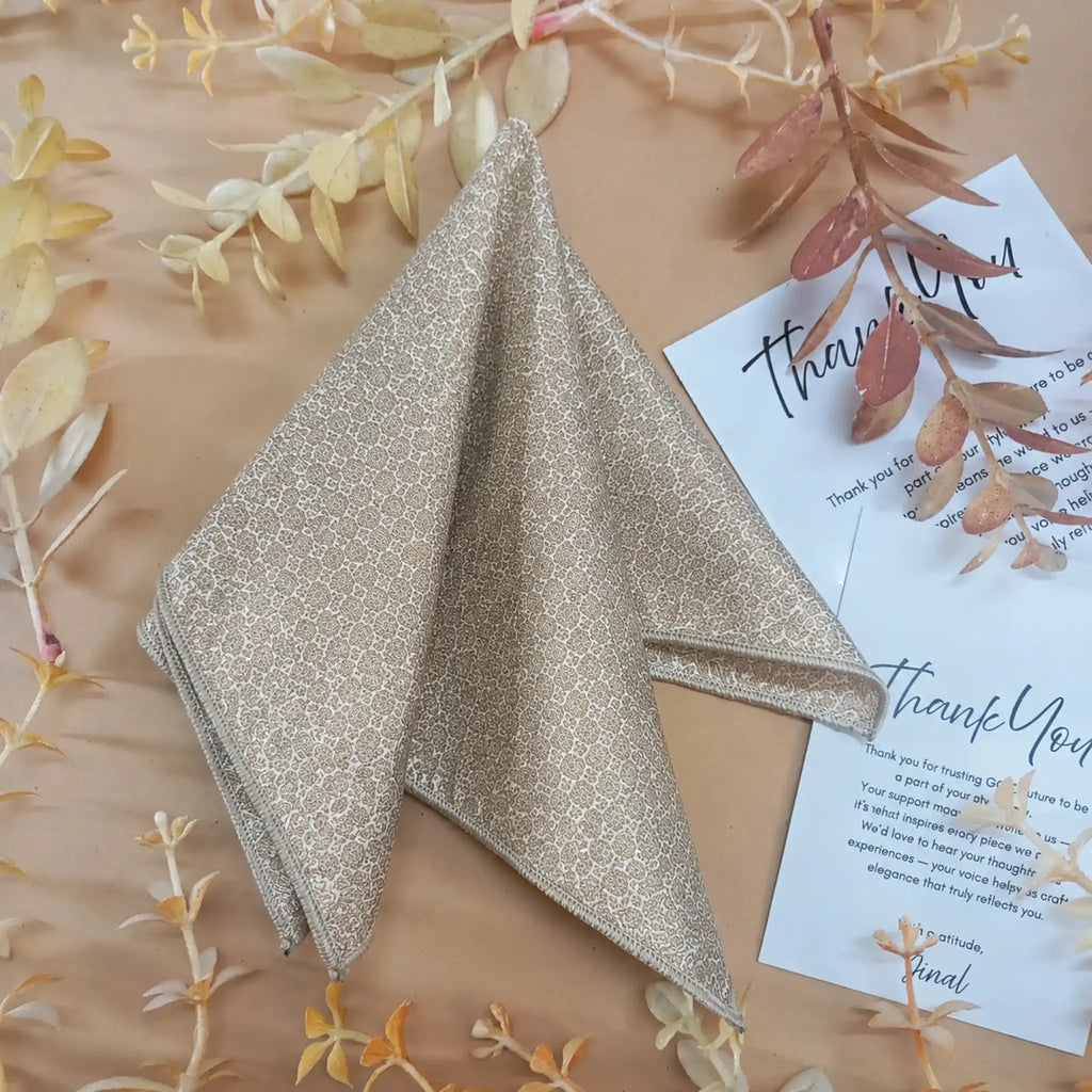 Champagne Textured Silk Pocket Square