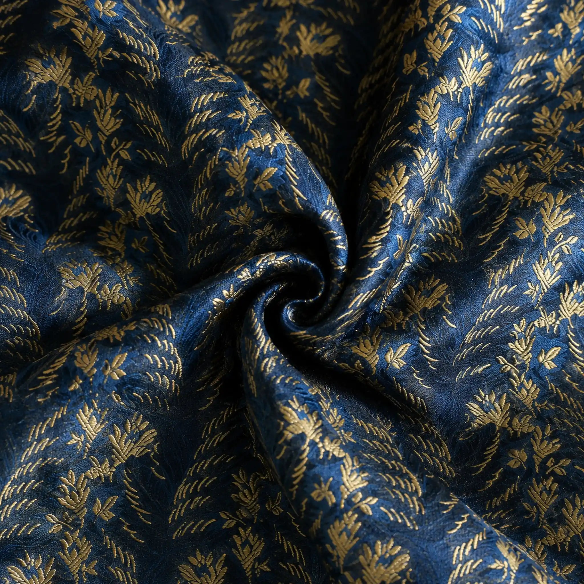 Slate Blue Botanical Silk Pocket Square