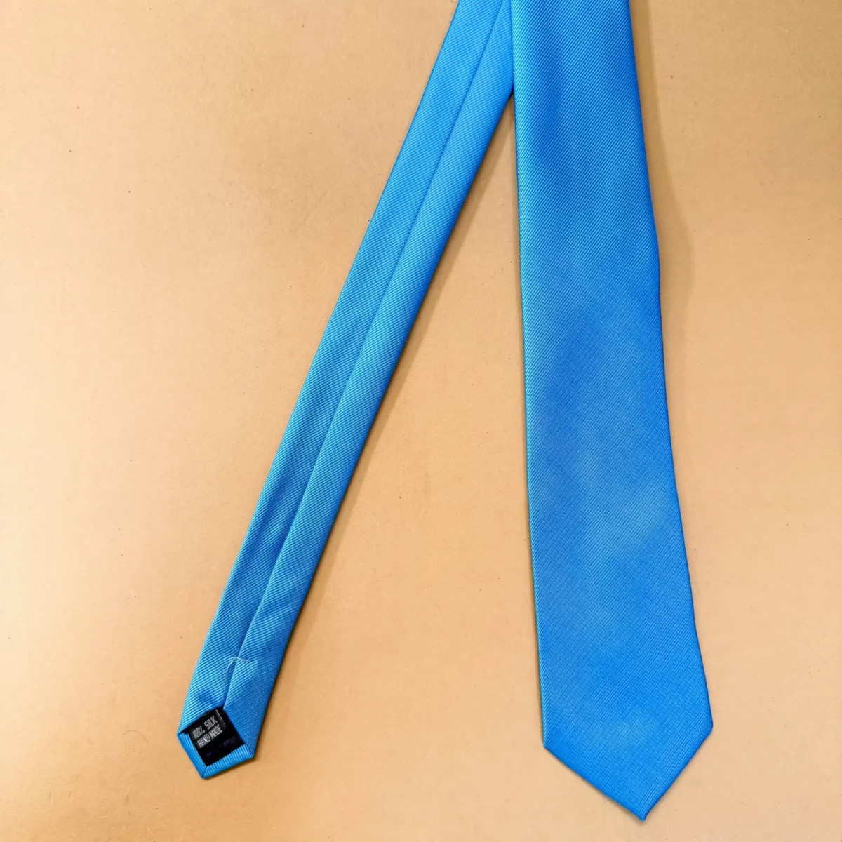 Blue Azure Breeze Solid Silk Necktie - Image 3