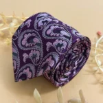 Purple Pink Designer Paisley Silk Necktie