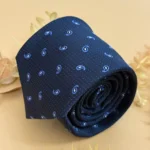 Navy Blue Mini Paisley Silk Necktie