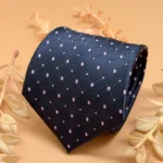 Navy Blue Mini Dot Silk Necktie