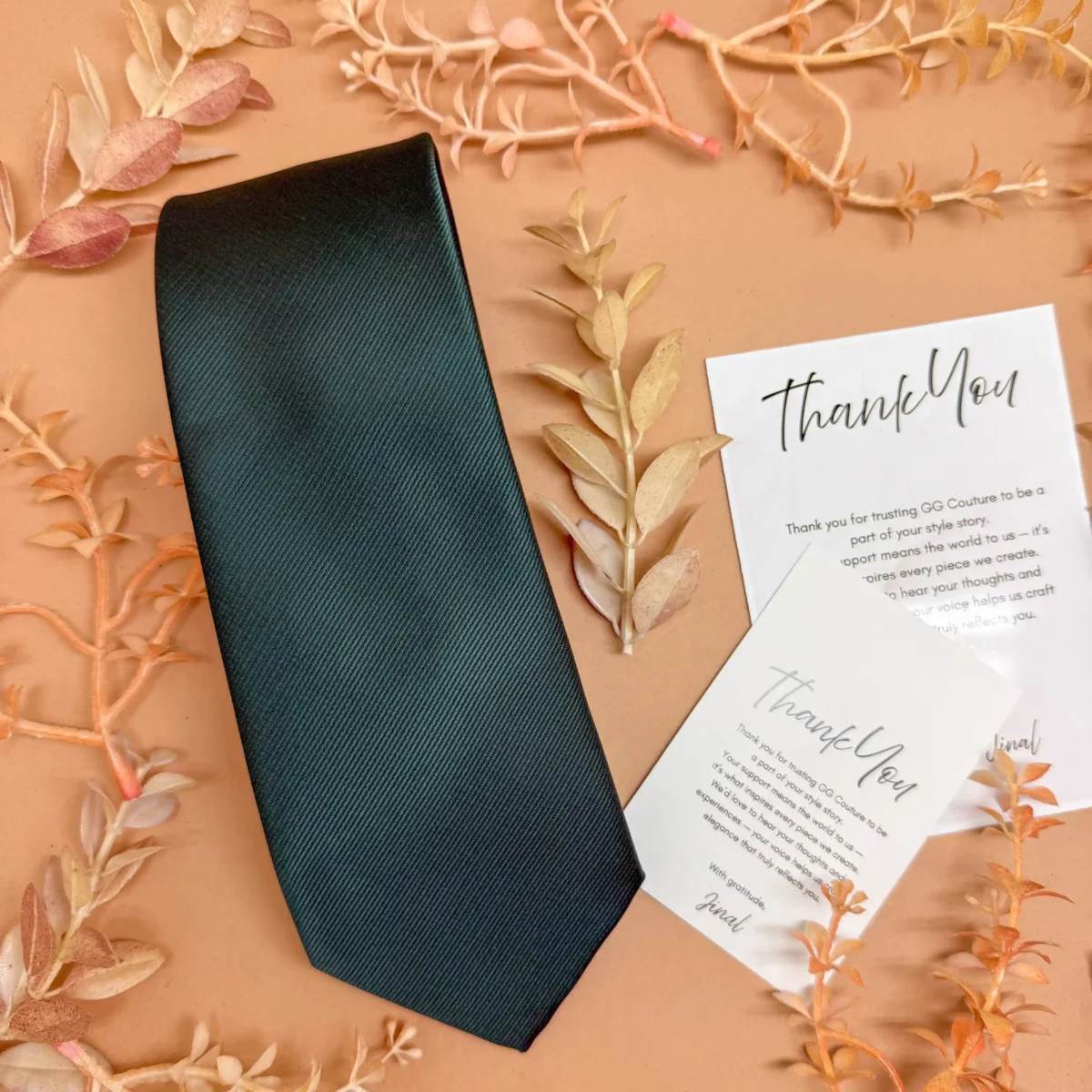 Ever Green Majesty Solid Silk Necktie - Image 2