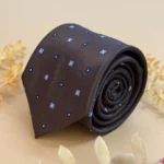 Deep Brown Mini Motif Silk Necktie