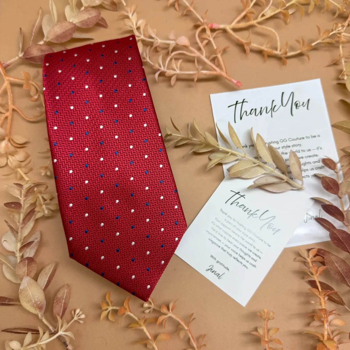 Scarlet Mini Dot Silk Necktie - Image 2