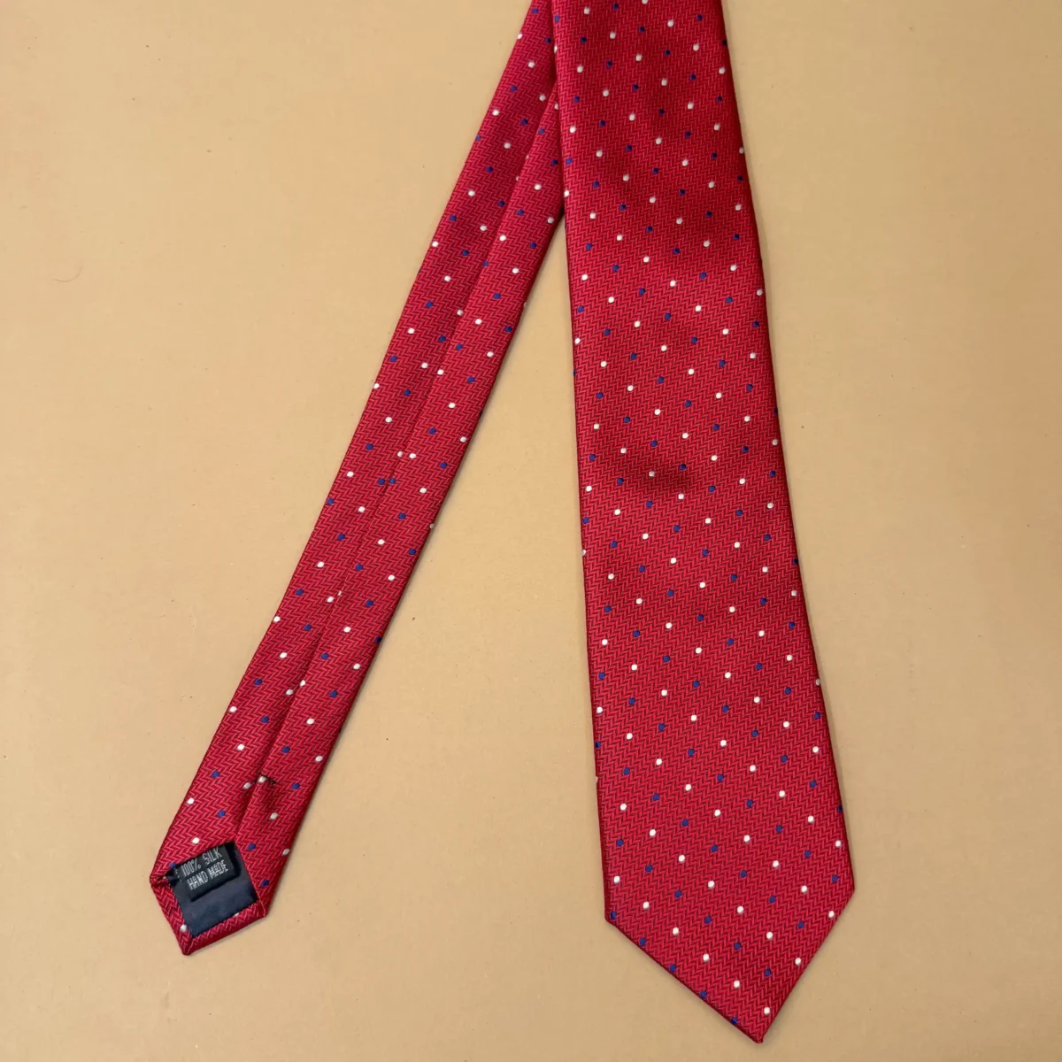 Scarlet Mini Dot Silk Necktie - Image 3