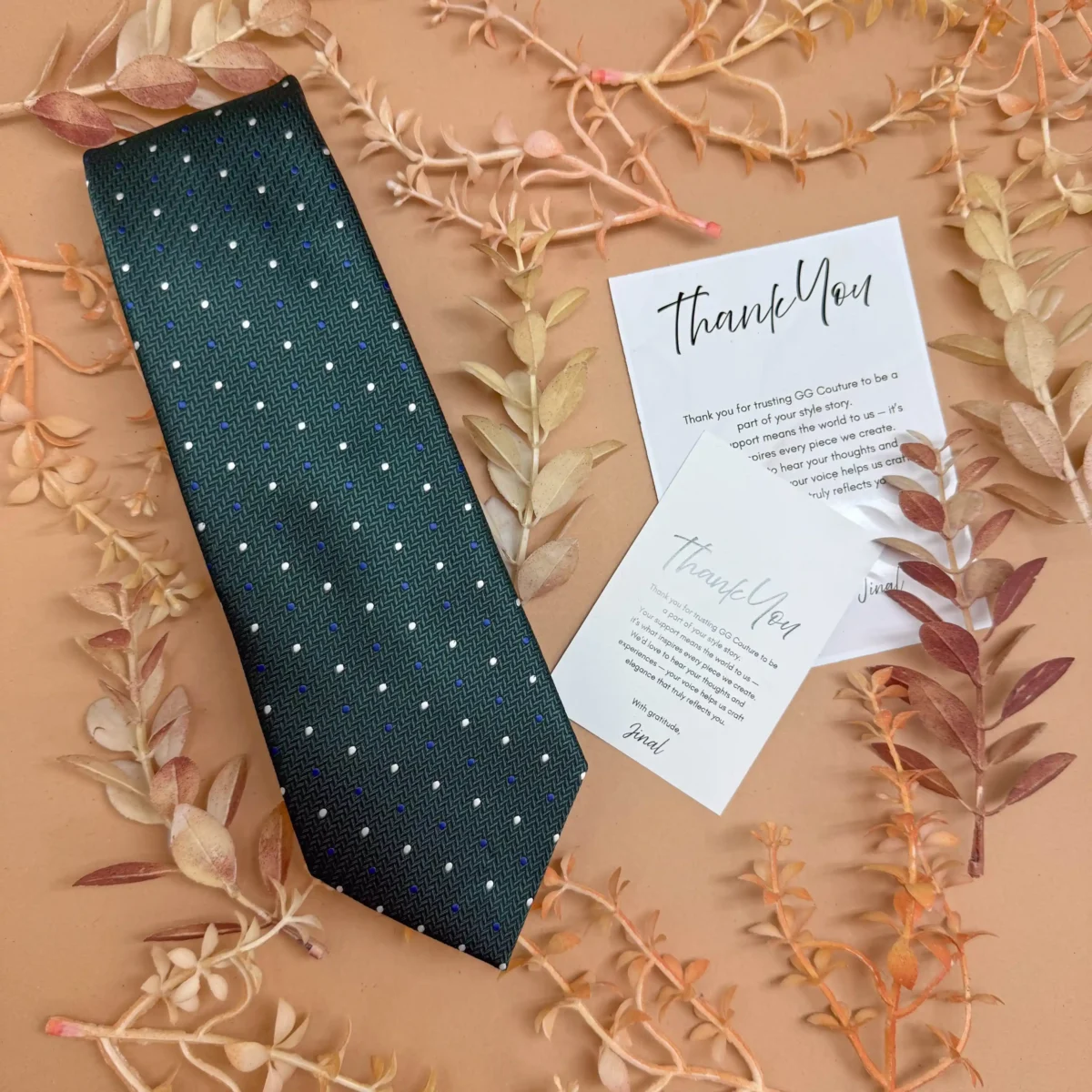 Forest Green Micro Dot Silk Necktie - Image 2