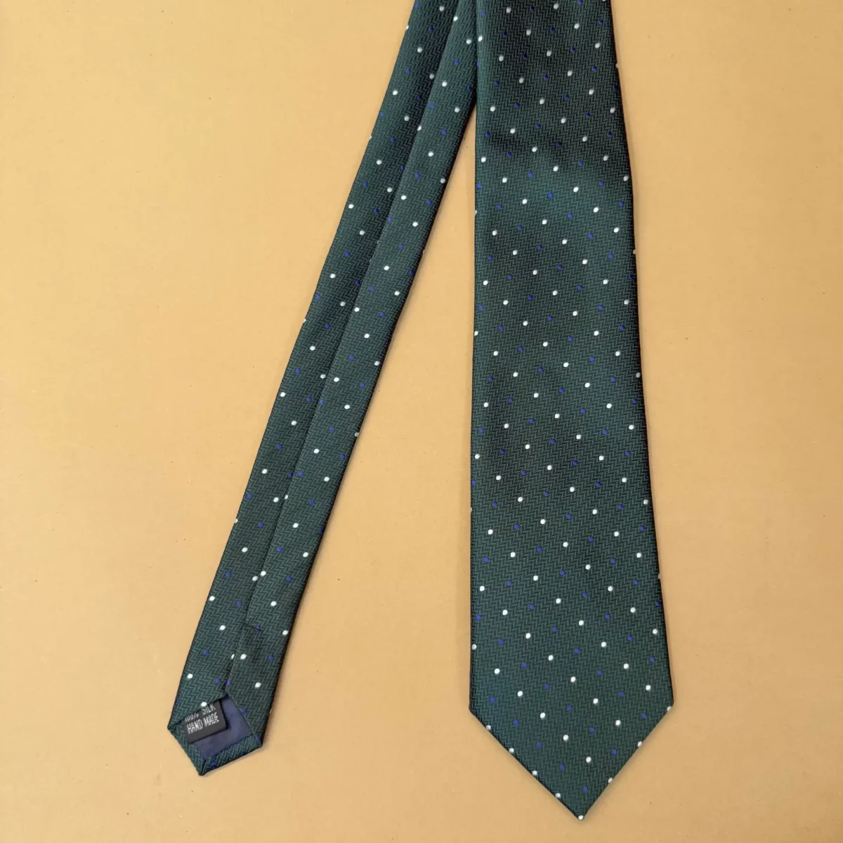 Forest Green Micro Dot Silk Necktie - Image 3