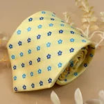 Soft Yellow Mini Floral Silk Necktie