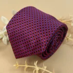 Plum Diamond Weave Silk Necktie