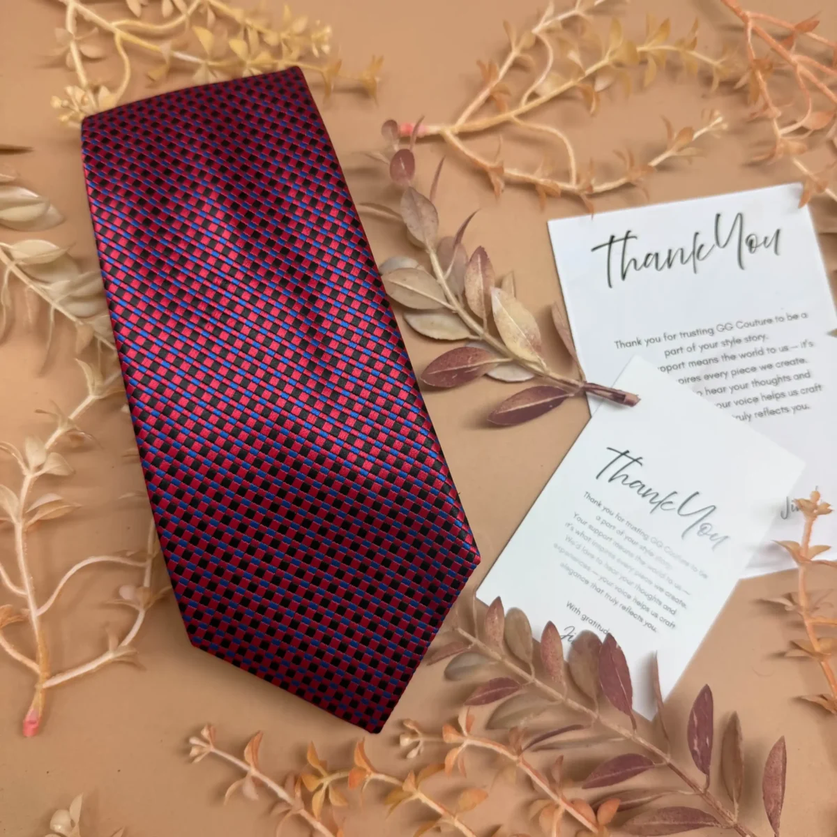 Plum Diamond Weave Silk Necktie - Image 2