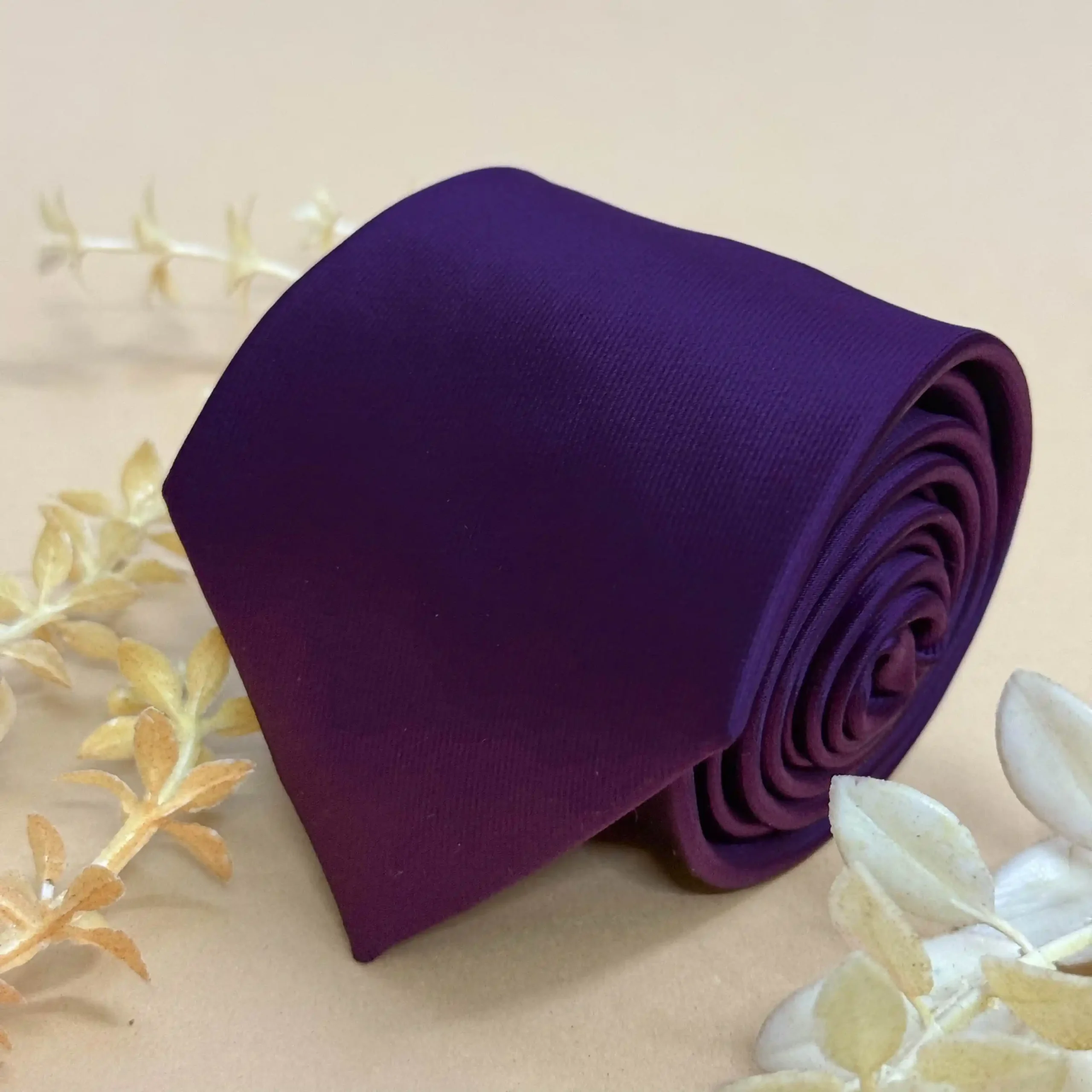 uc Amethyst Purple Royal Solid Silk Necktie - Image 1