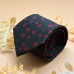 Black Rose Floral Silk Necktie