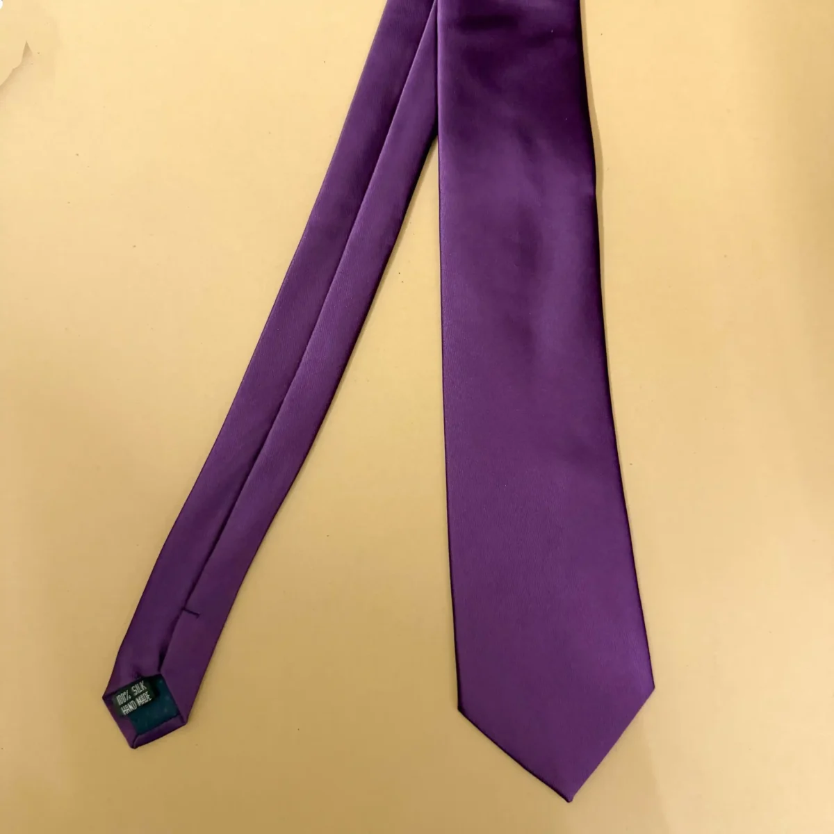 Amethyst Purple Royal Solid Silk Necktie - Image 3