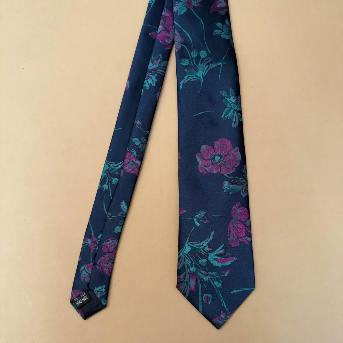 Midnight Multi Floral Silk Necktie - Image 3