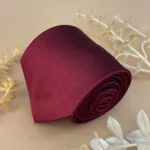 Garnet Maroon Imperial Solid Silk Necktie