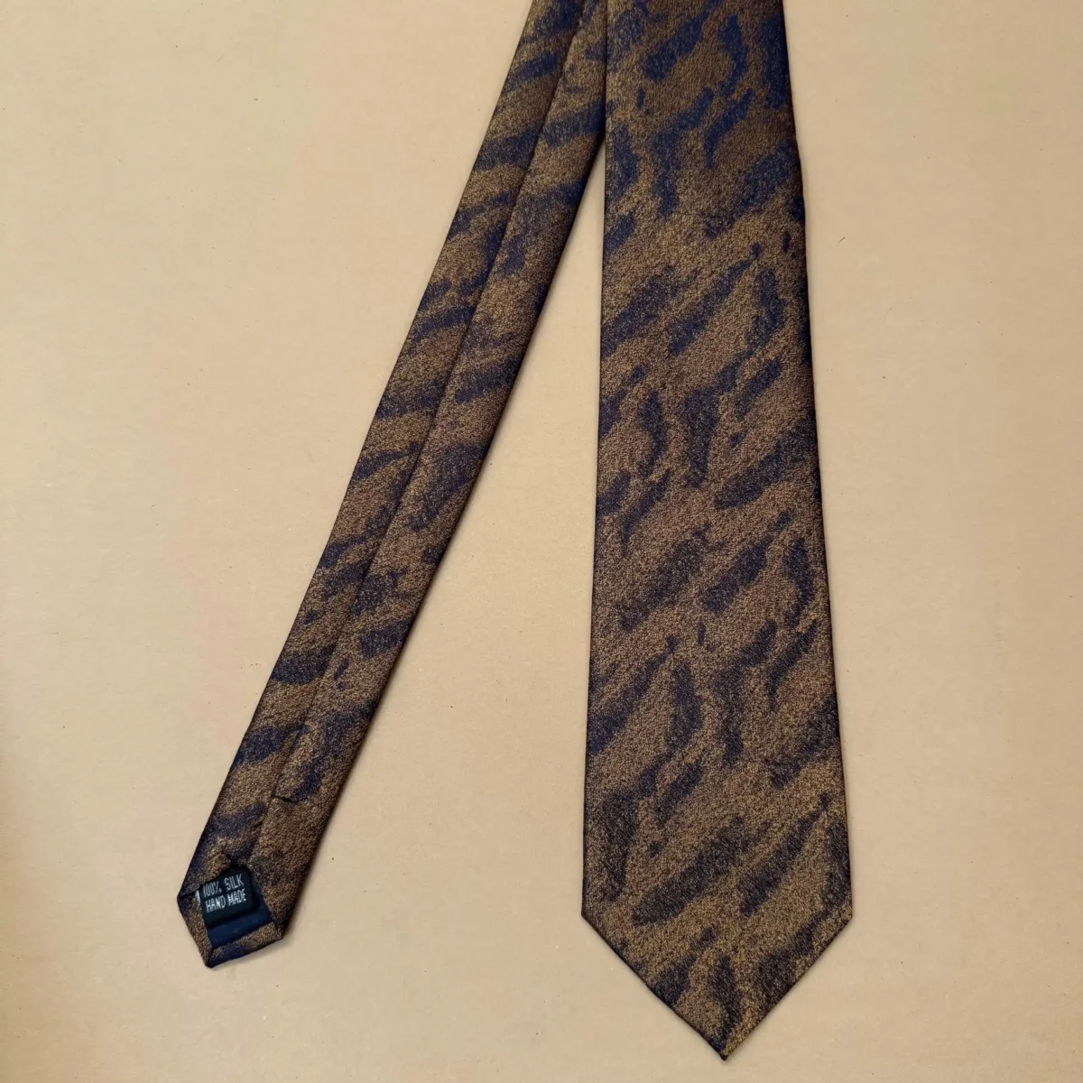 Earth Tone Marble Abstract Silk Necktie - Image 3