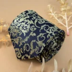 Navy Blue Baroque Abstract Silk Necktie