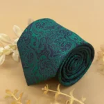 Teal Texture Abstract Silk Necktie