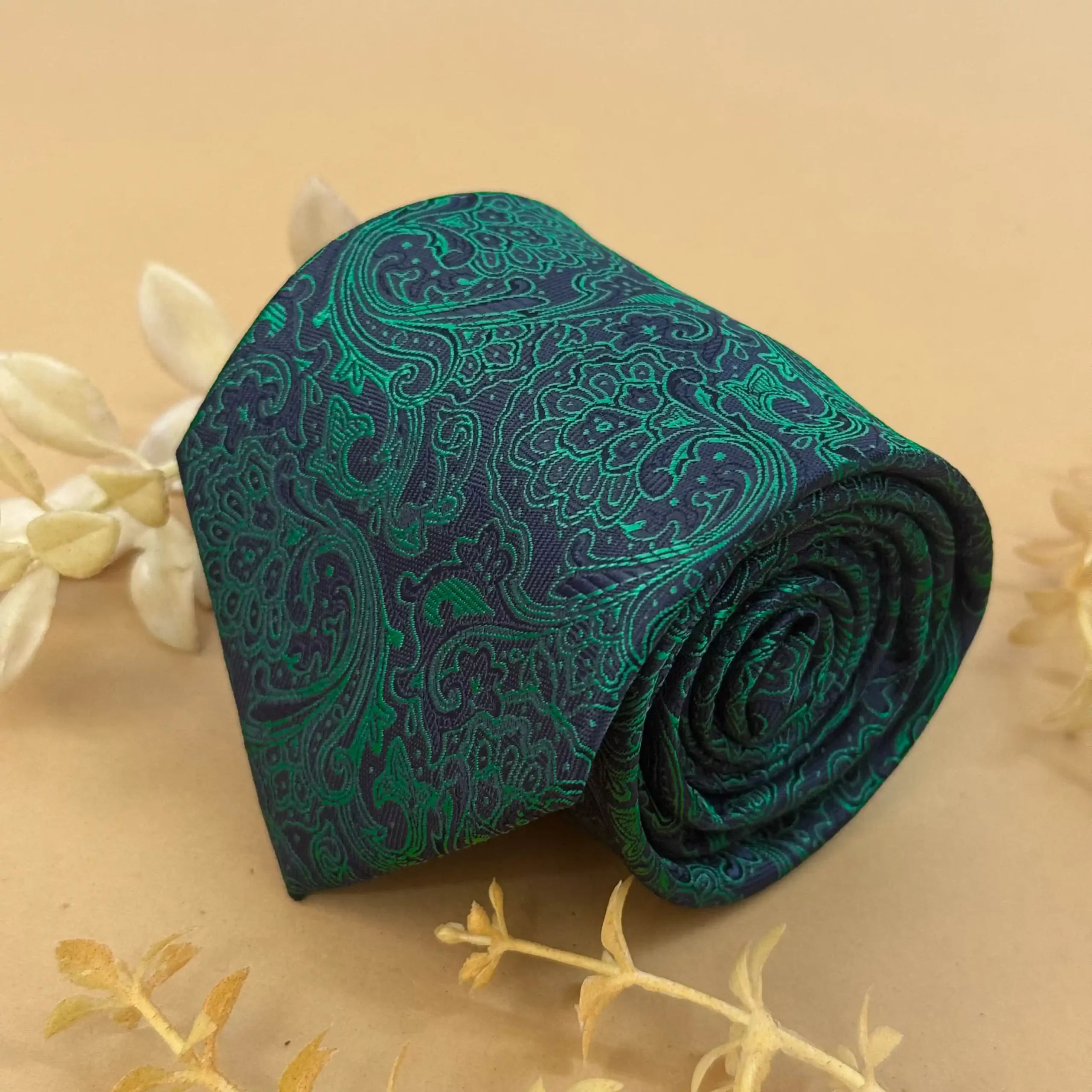 uc Teal Texture Abstract Silk Necktie - Image 1
