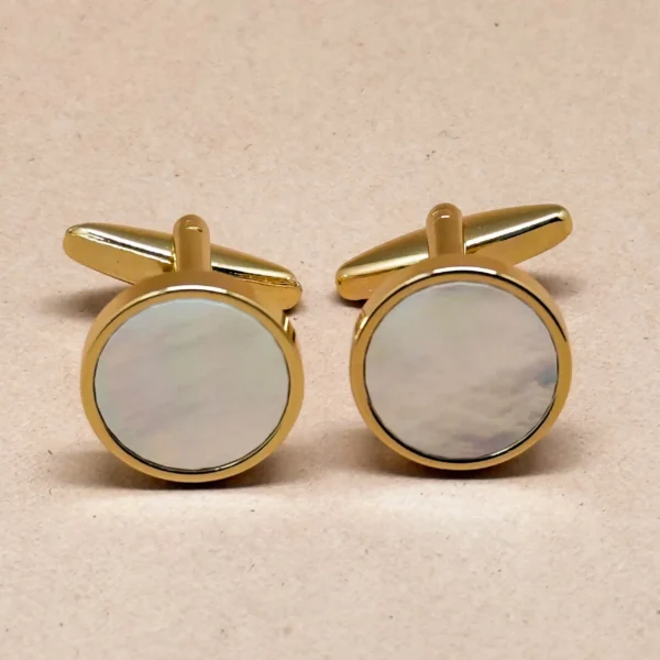 Luxe Mother of Pearl Gold Cufflinks