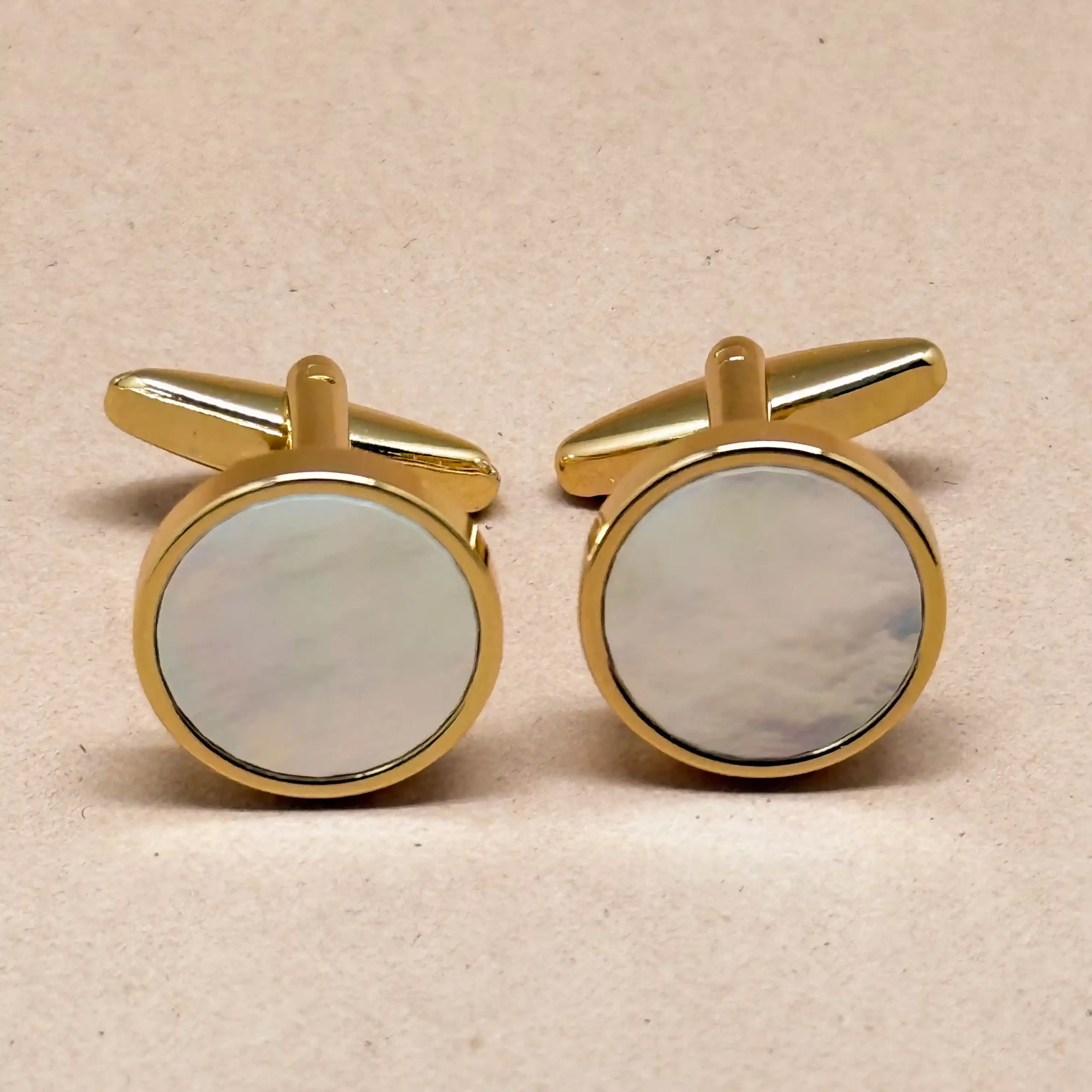uc Luxe Mother of Pearl Gold Cufflinks - Image 1