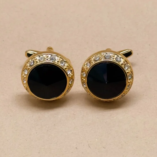 Classic Onyx Gold Cufflinks