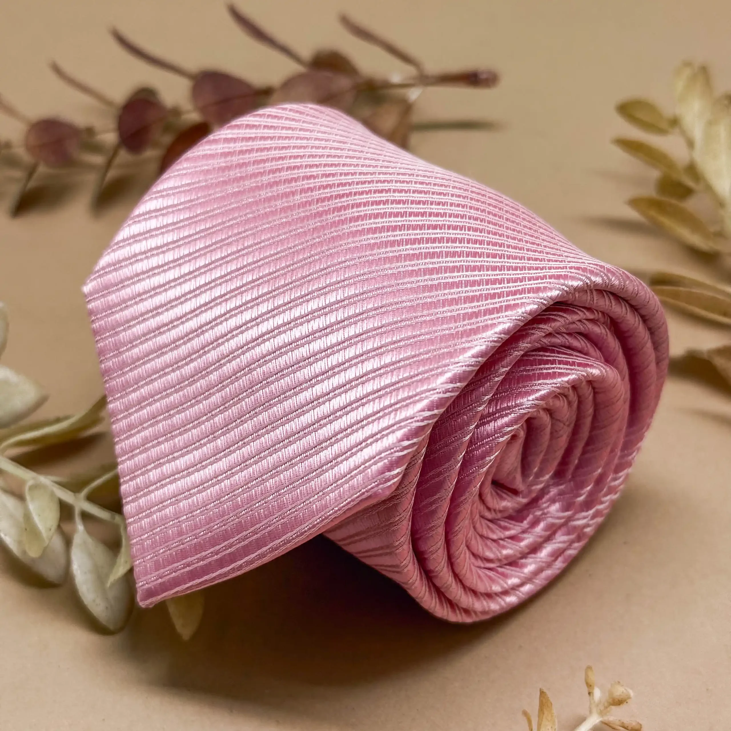 uc Rose' Pink Whisper Solid Silk Necktie - Image 1