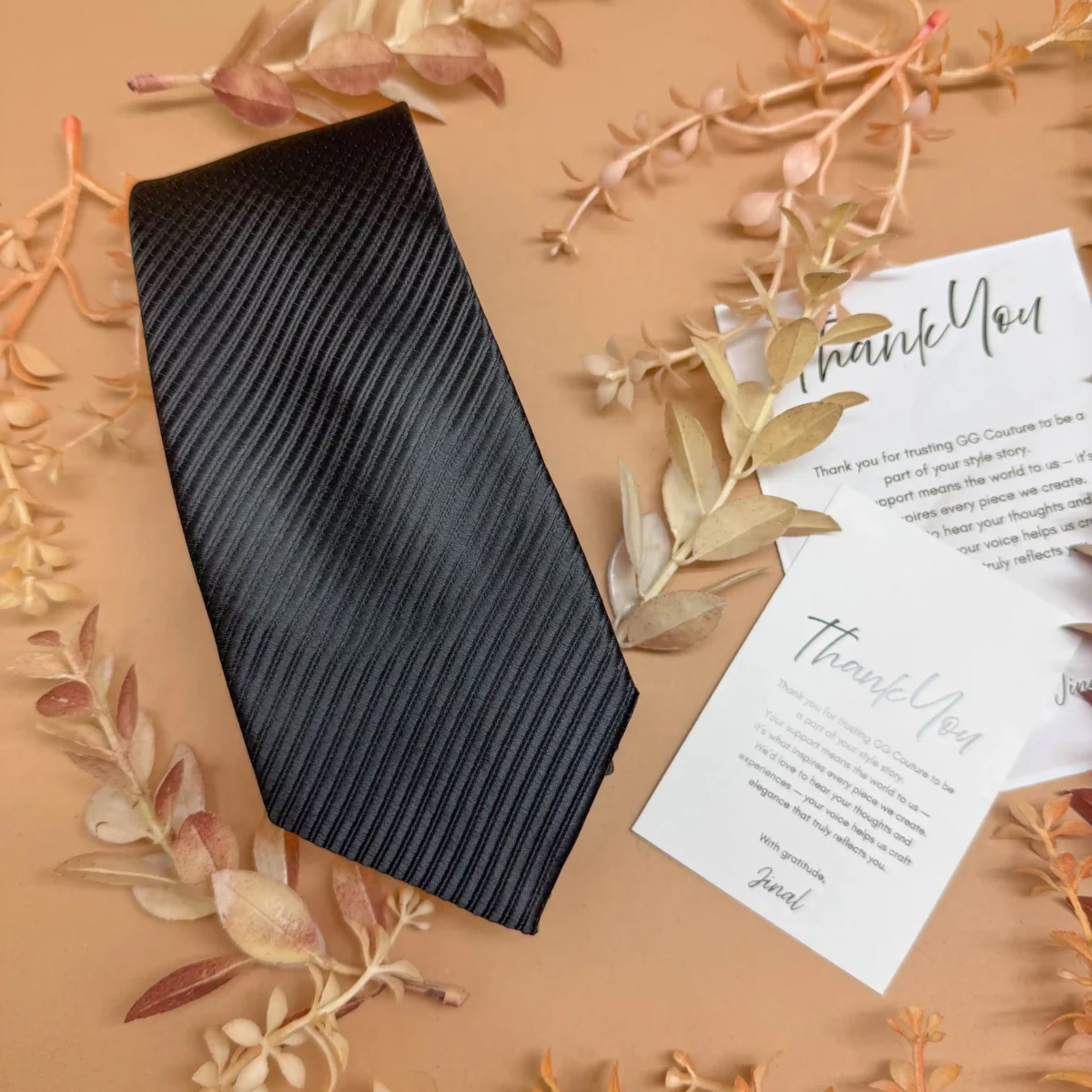 Jet Black Noir Prestige Solid Silk Necktie - Image 2