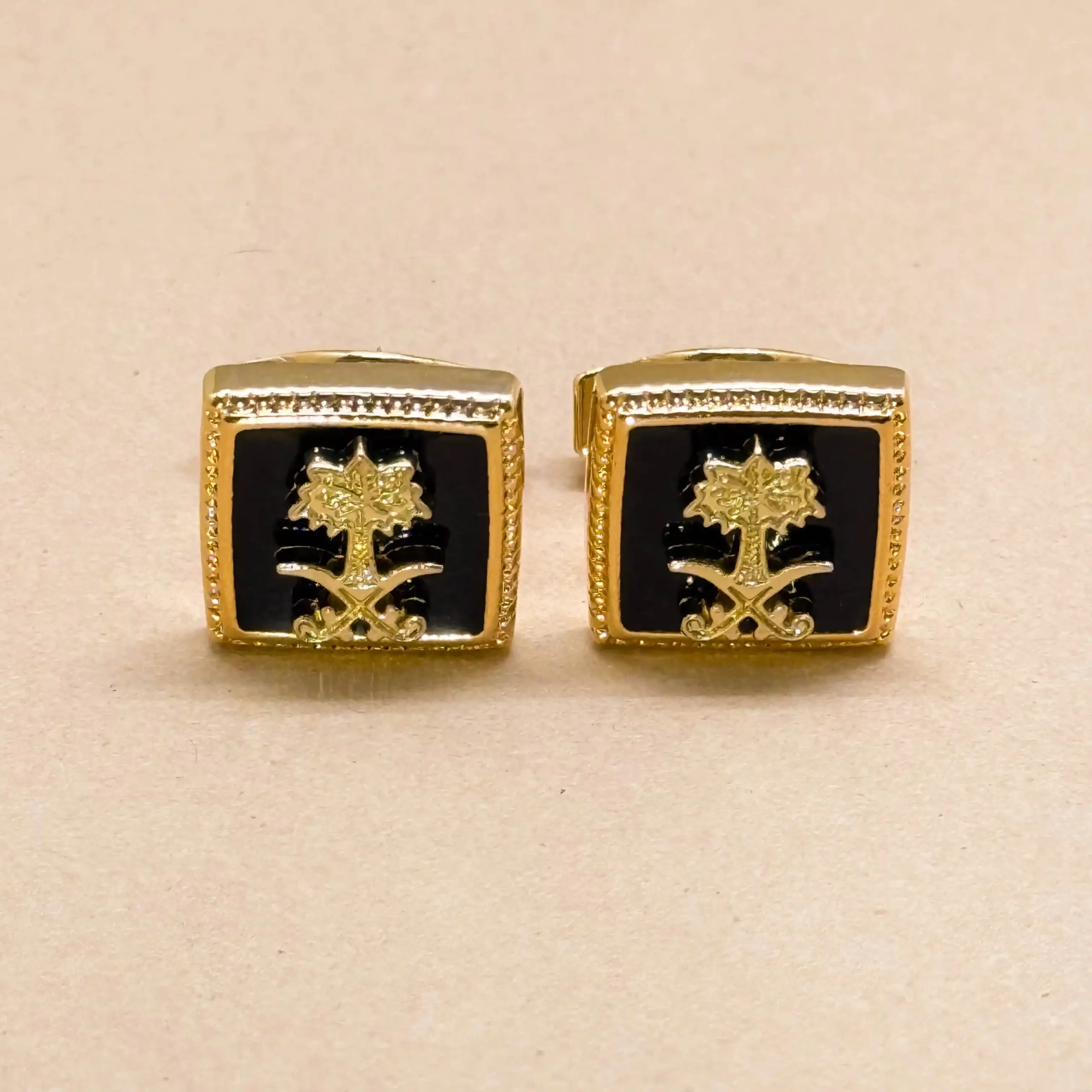 uc Heraldic Emblem Gold Cufflinks - Image 1
