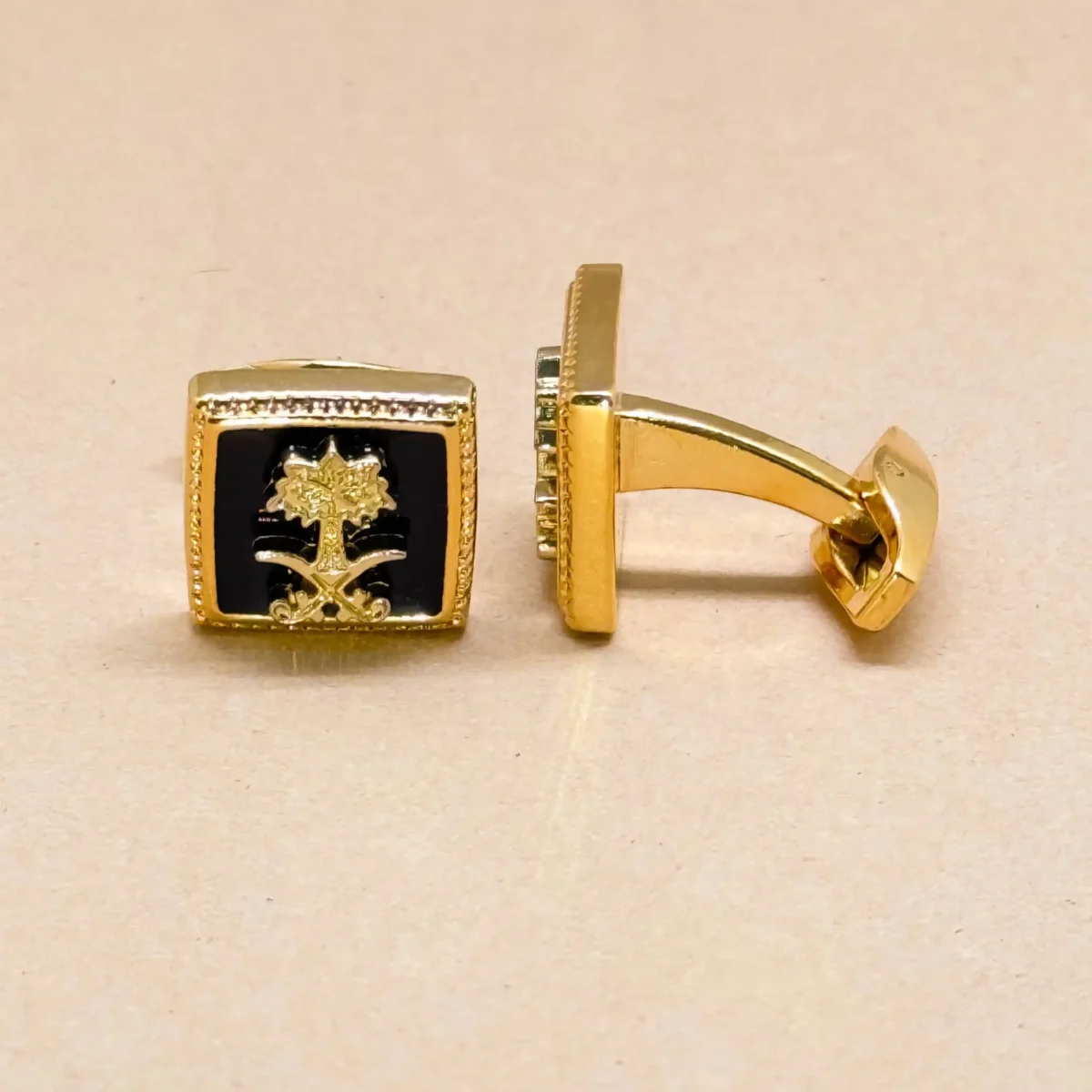 Heraldic Emblem Gold Cufflinks - Image 2