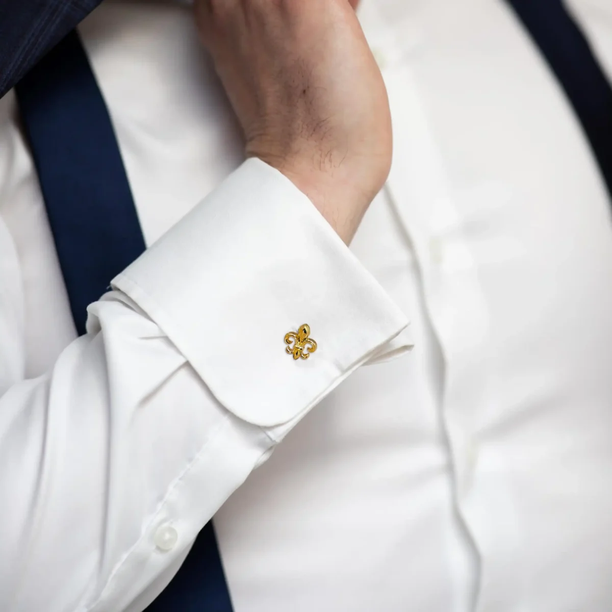 Fleur-de-Lis Gold Cufflinks - Image 3