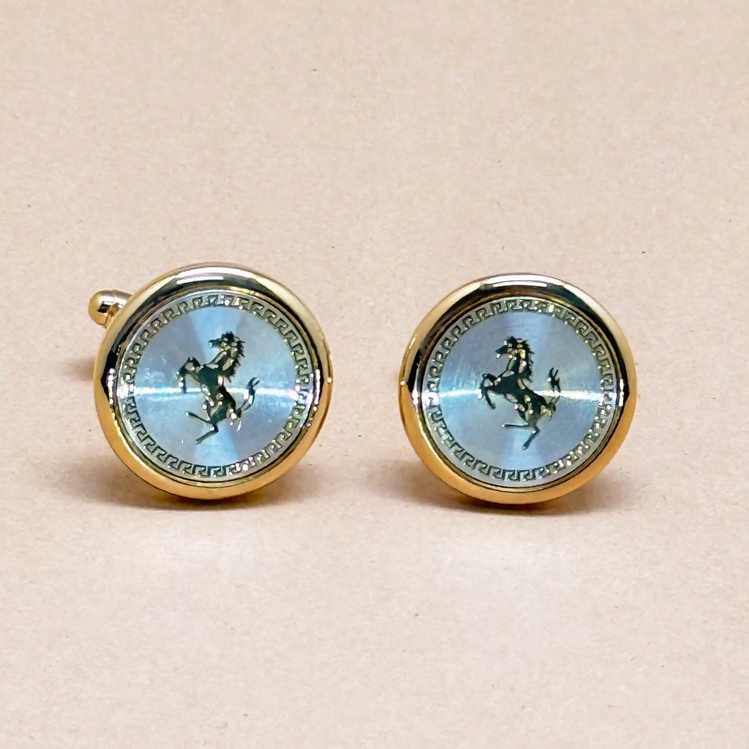 uc Aquamarine Dial Gold Cufflinks - Image 1