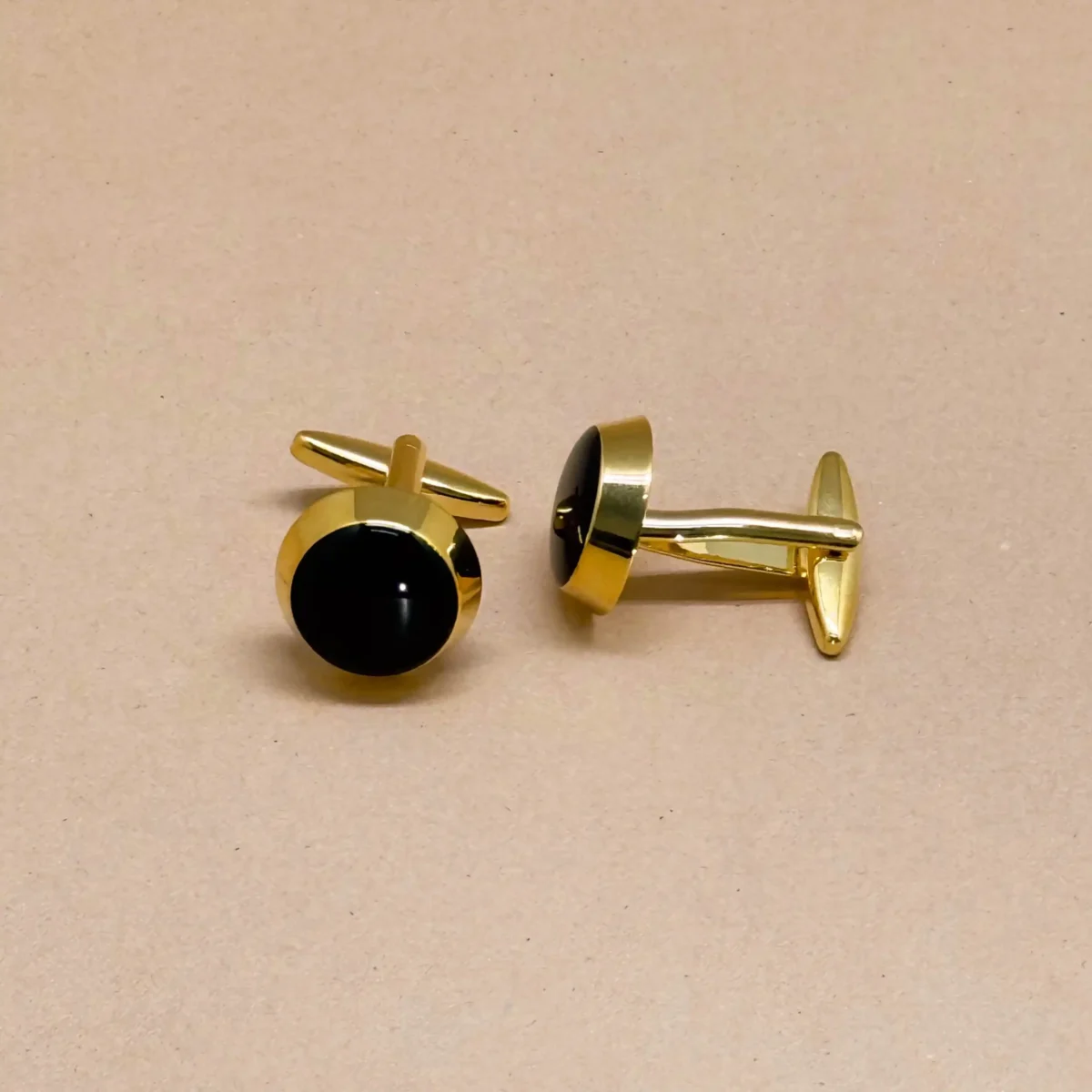 Midnight Black Gold Cufflinks - Image 2
