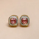 Rose' Ruby Crystal Gold Cufflinks