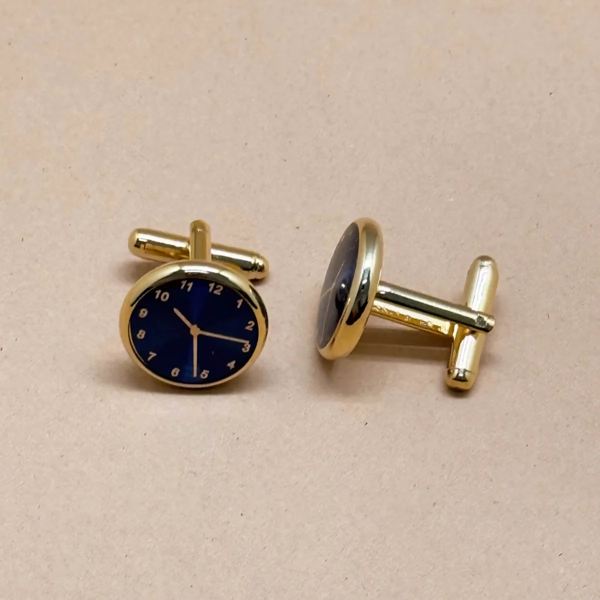 Midnight Blue Dial Gold Cufflinks - Image 2