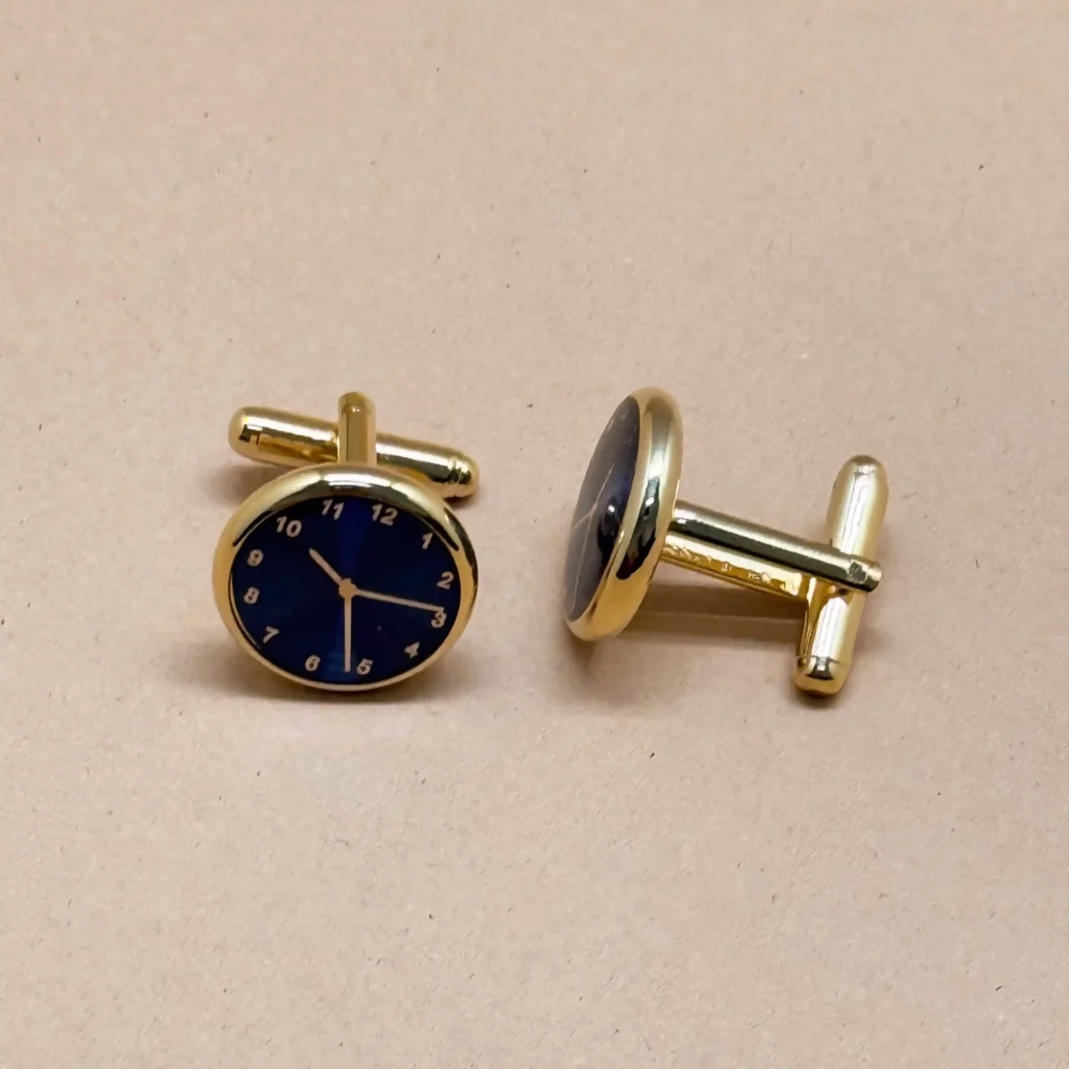 Midnight Blue Dial Gold Cufflinks - Image 2