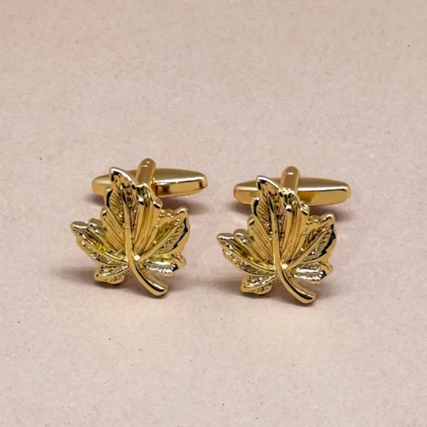 Golden Maple Leaf Cufflinks