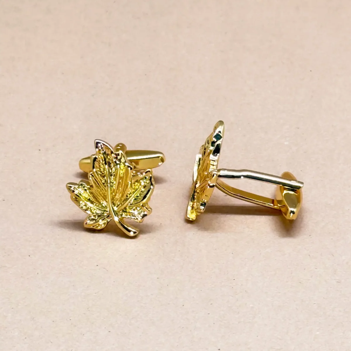 Golden Maple Leaf Cufflinks - Image 2