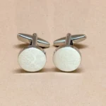 Classic Ivory Enamel Silver Cufflinks