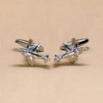 Silver Airplane Designer Cufflinks