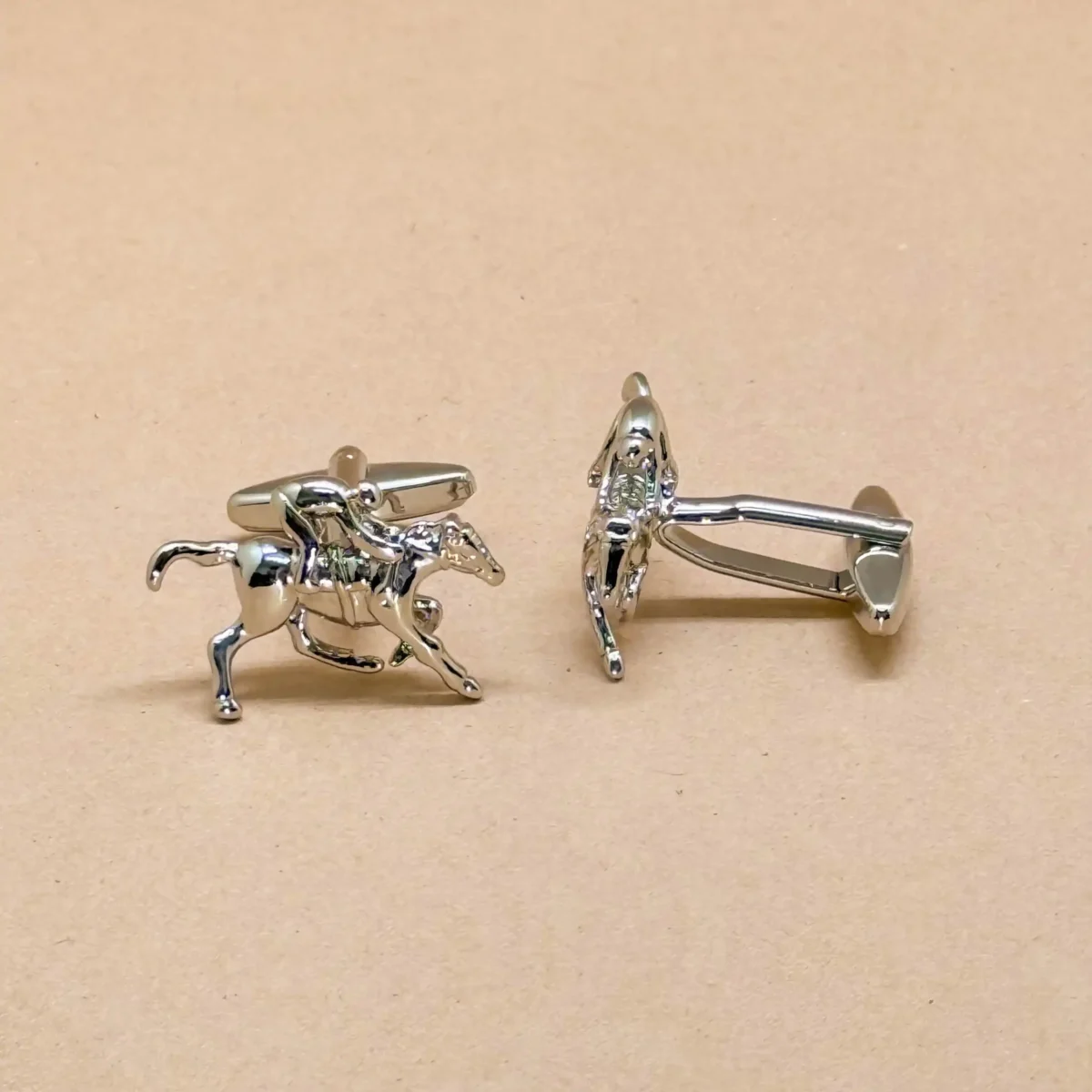 Equestrian Silver Horse Rider Cufflinks - Image 2