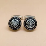 Vintage Compass Rose Silver Cufflinks