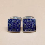 Royal Blue Filigree Silver Cufflinks