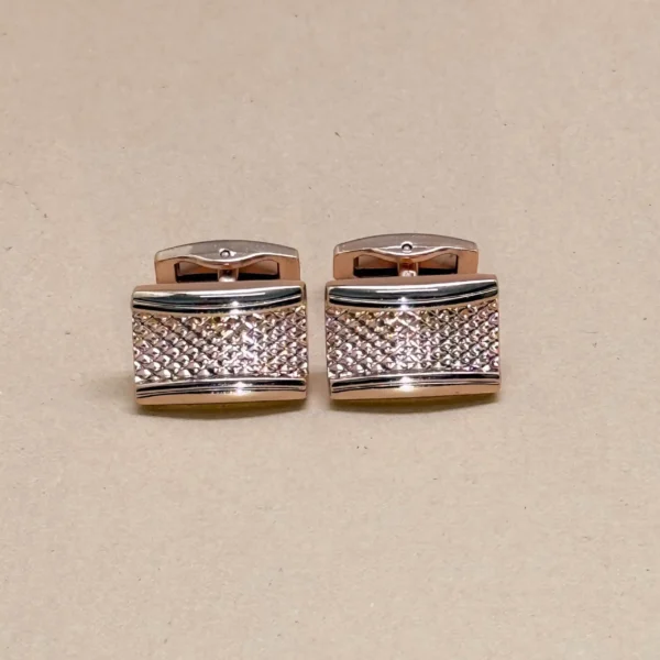 Rose Gold Textured Bar Cufflinks