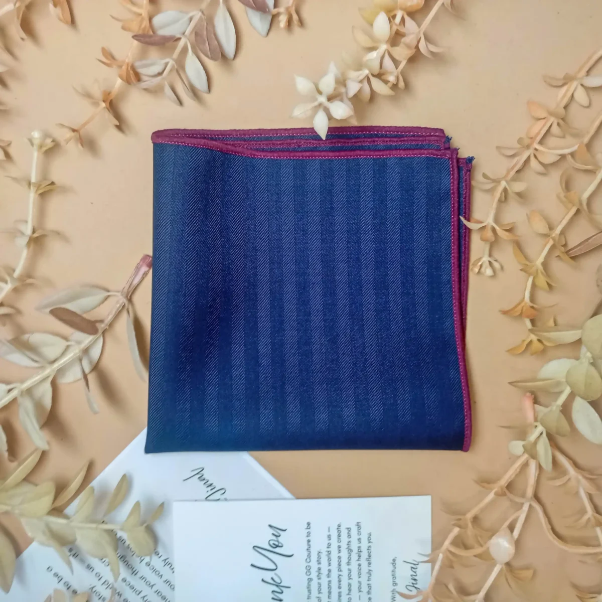 Royal Blue Silk Pocket Square - Image 3