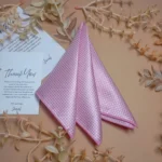 Blush Pink Checkered Silk Pocket Square
