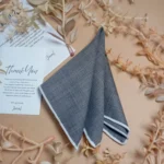 Grey Micro Check Silk Pocket Square