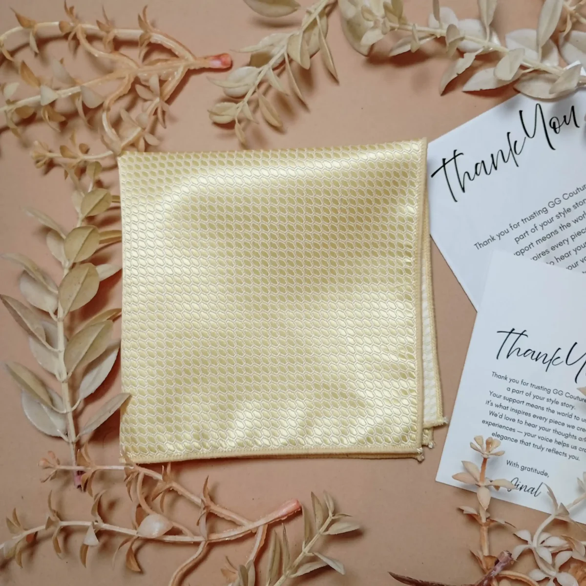 Sunshine Yellow Silk Pocket Square - Image 3